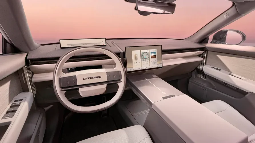 Range Rover GT dashboard, steering wheel and centre console viewed from the driver's seat