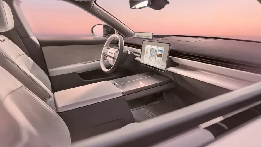 Range Rover GT front cabin viewed through the passenger window